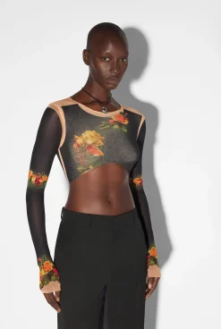 The Beige “Fleurs Petit Grand” Crop Top