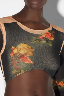 The Beige “Fleurs Petit Grand” Crop Top
