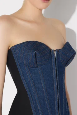 The Bi-Material Denim Corset