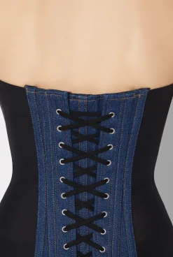The Bi-Material Denim Corset
