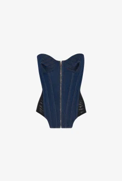 The Bi-Material Denim Corset