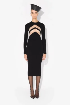 The Black Dress with Chevrons