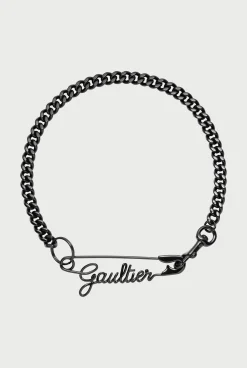 The Black Gaultier Safety Pin Necklace