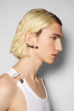 The Black Gaultier Safety Pin Earring