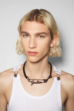 The Black Gaultier Safety Pin Necklace