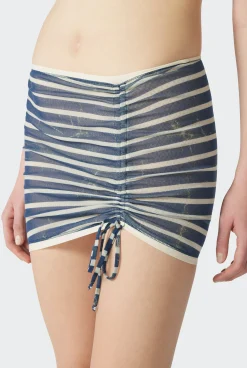 The Blue “Crackling” Sailor Mini Skirt
