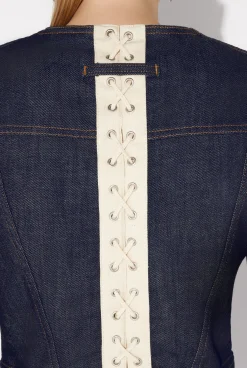 The Contrasting Lace-Up Denim Jacket