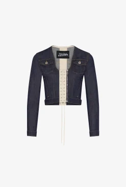 The Contrasting Lace-Up Denim Jacket
