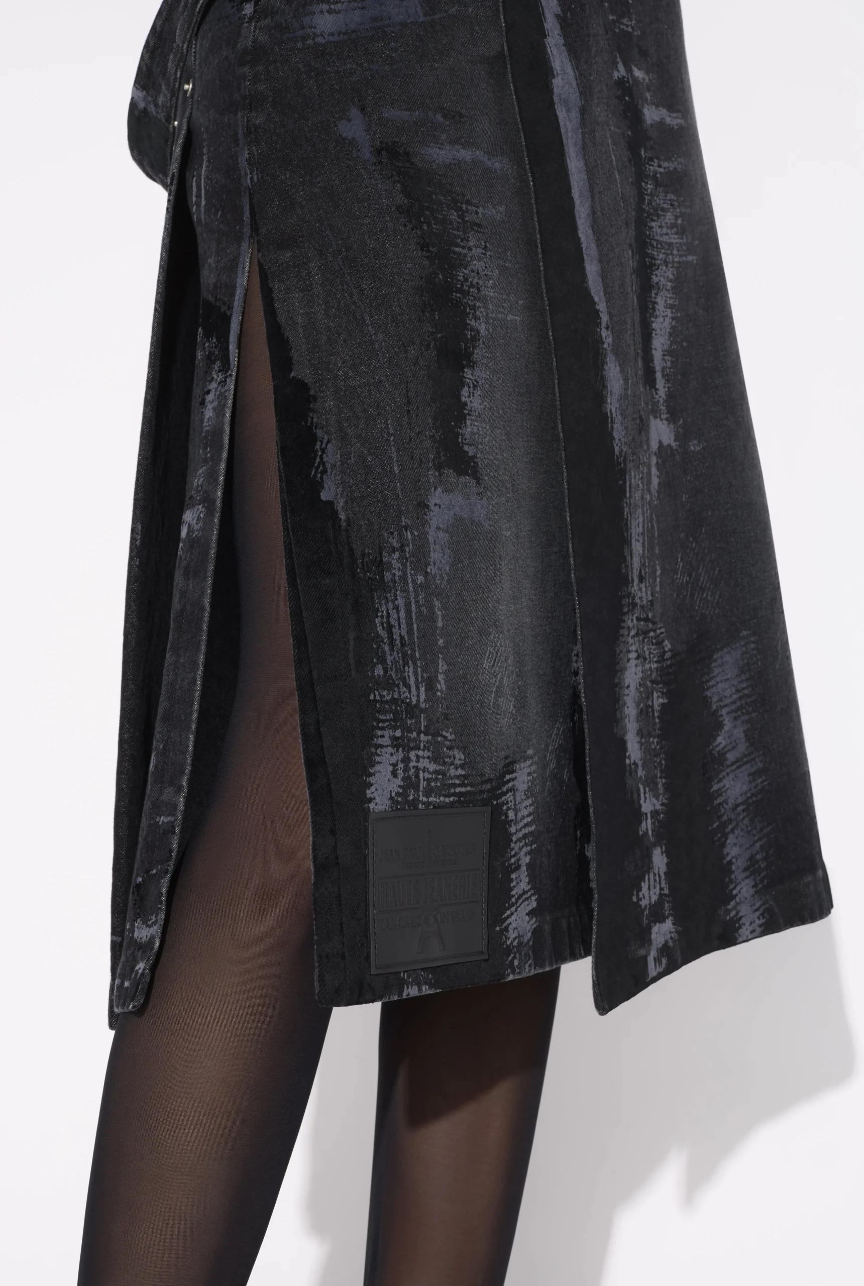 The Flocked Denim Kilt