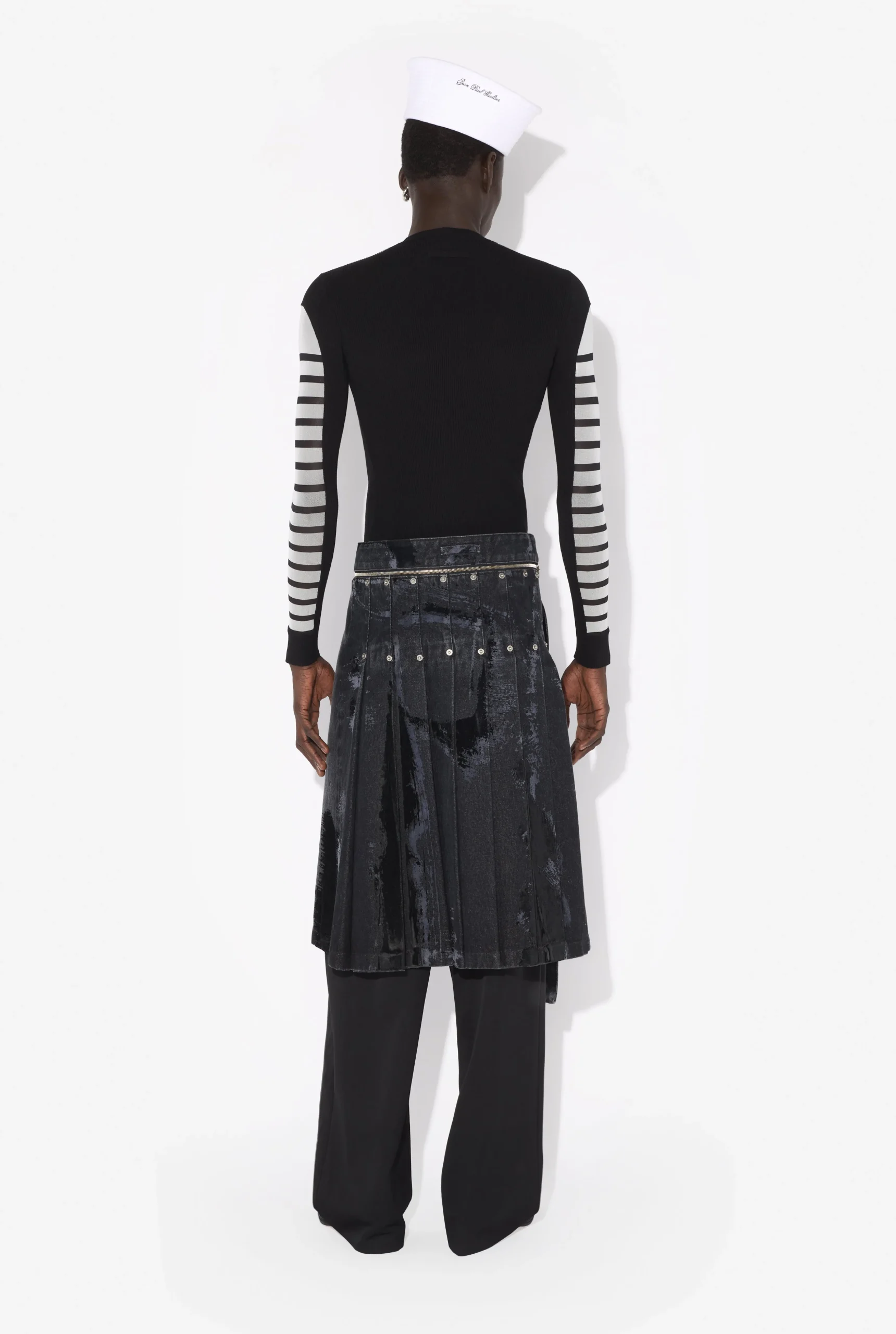 The Flocked Denim Kilt