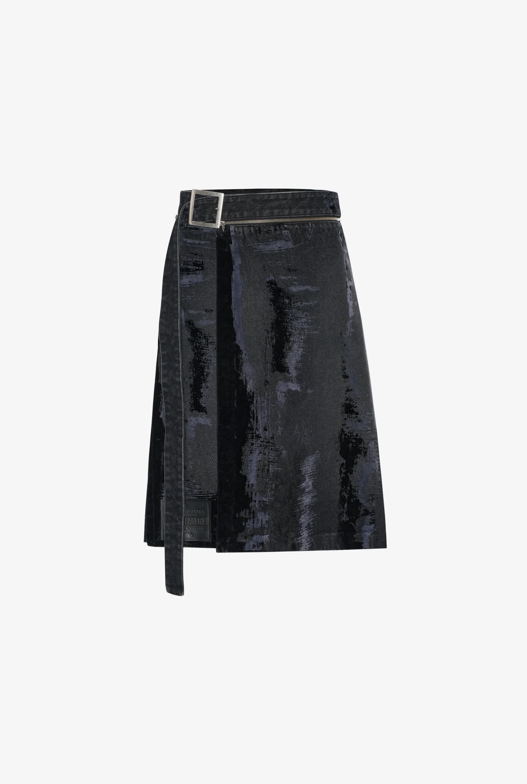 The Flocked Denim Kilt