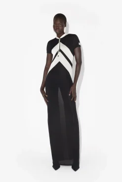 The Long Black Dress with Chevrons