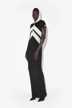 The Long Black Dress with Chevrons