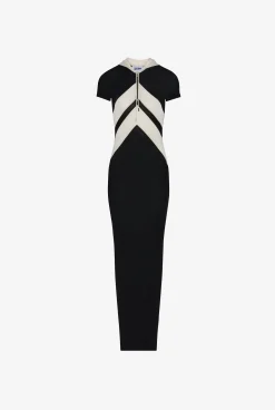 The Long Black Dress with Chevrons