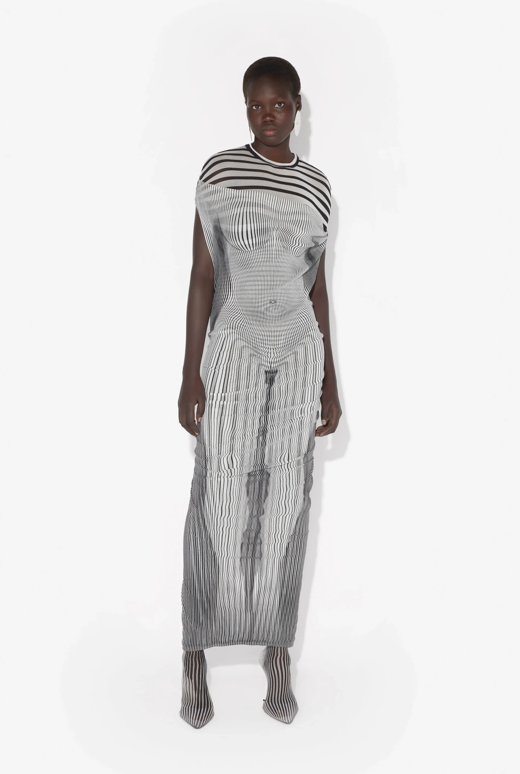 The Long Draped Body Morphing Dress