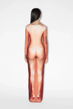 The Long Nude Body Tattoo Dress
