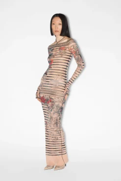 The Long Nude Sailor Tattoo Dress