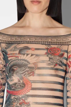 The Long Nude Sailor Tattoo Dress