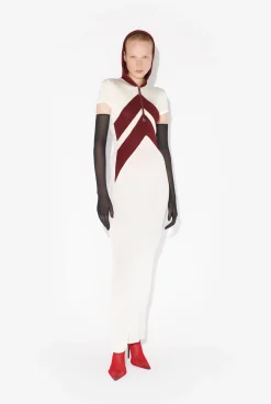 The Long White Dress with Chevrons