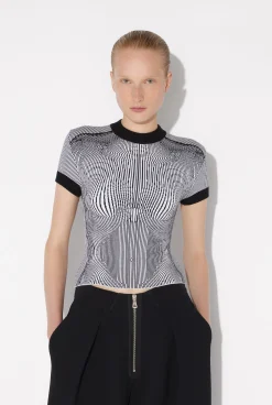 The Morphing Pinstripes Jacquard T-Shirt