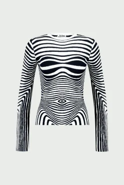 The Navy Blue Body Morphing Knit Top