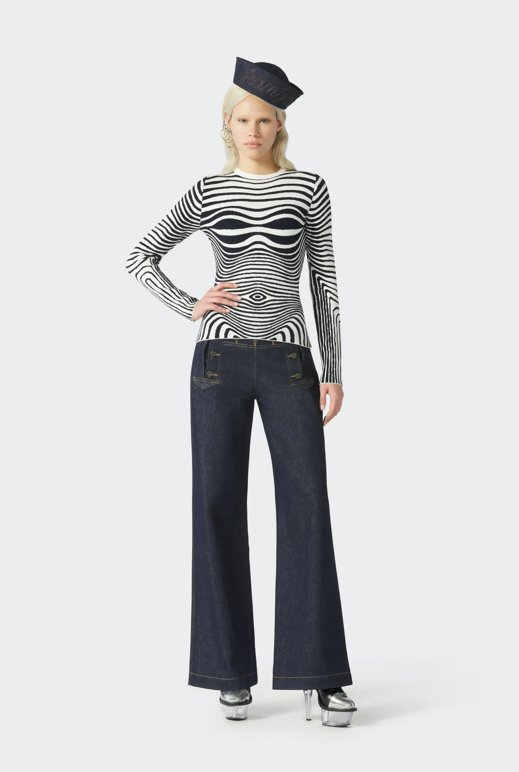 The Navy Blue Body Morphing Knit Top