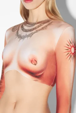 The Nude Body Tattoo Crop Top