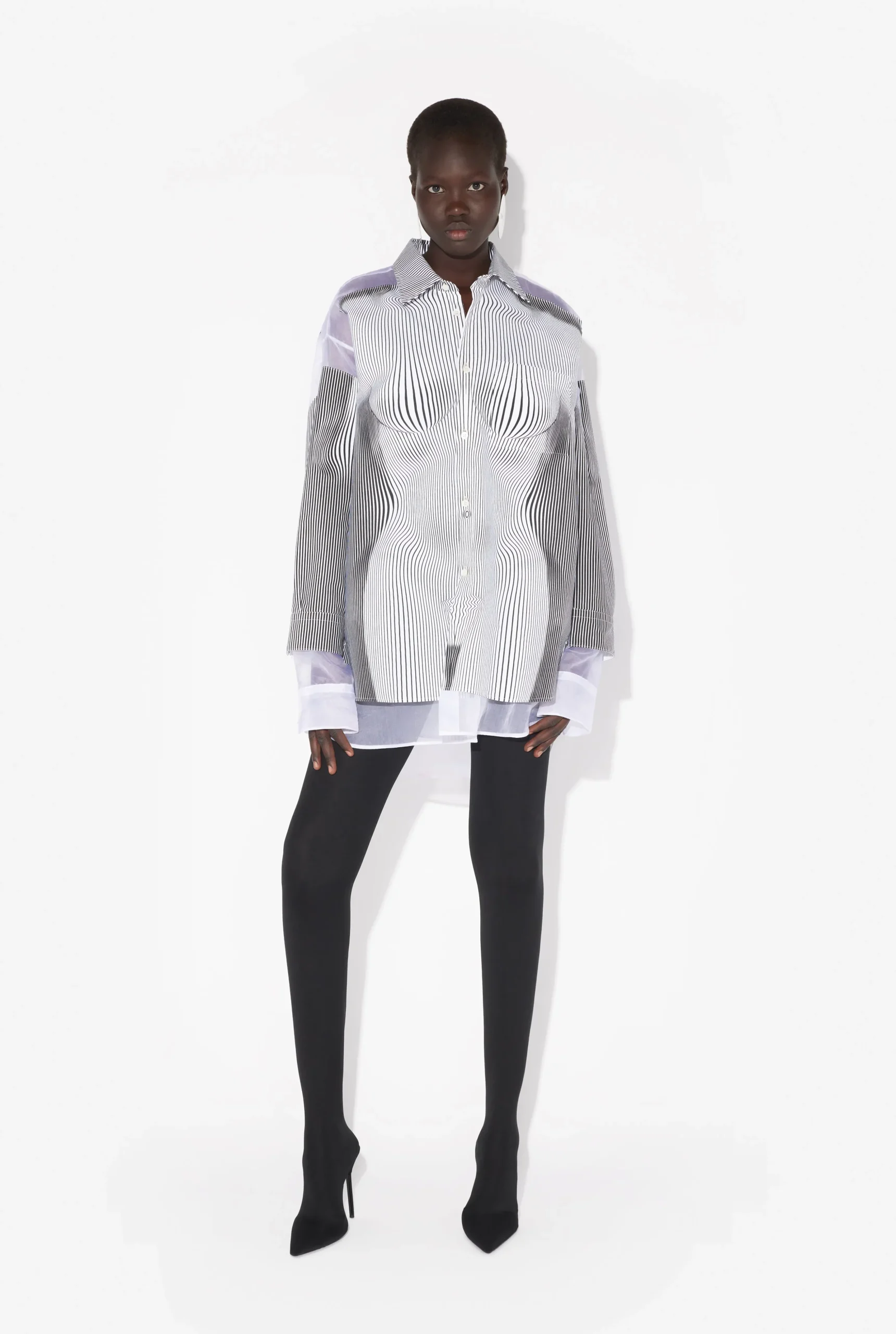 The Petit Grand Pinstripe Body Morphing Shirt