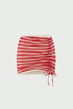 The Red “Crackling” Sailor Mini Skirt