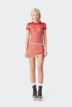The Red “Crackling” Sailor Mini Skirt