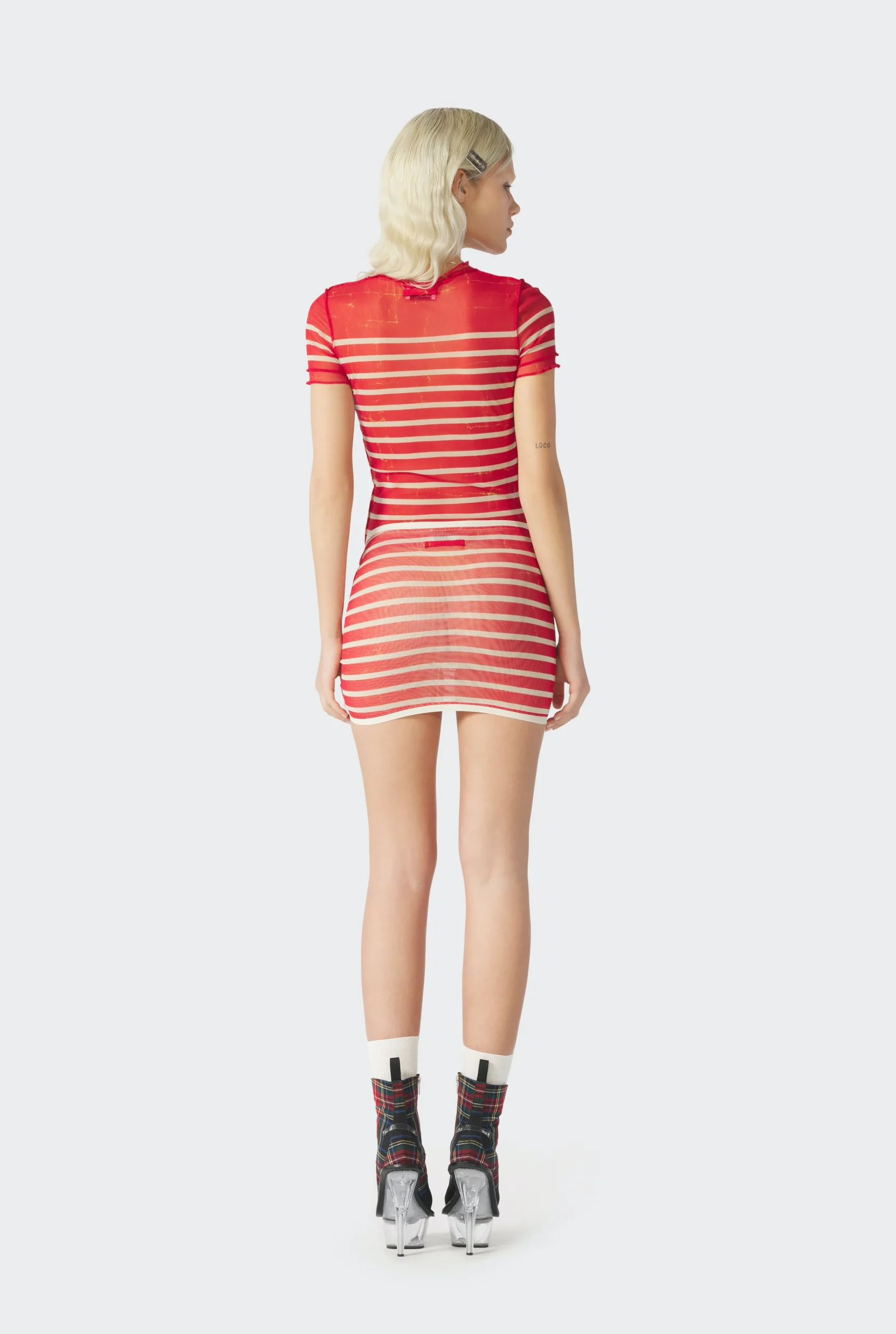 The Red “Crackling” Sailor Mini Skirt