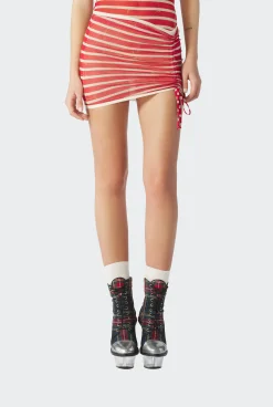 The Red “Crackling” Sailor Mini Skirt