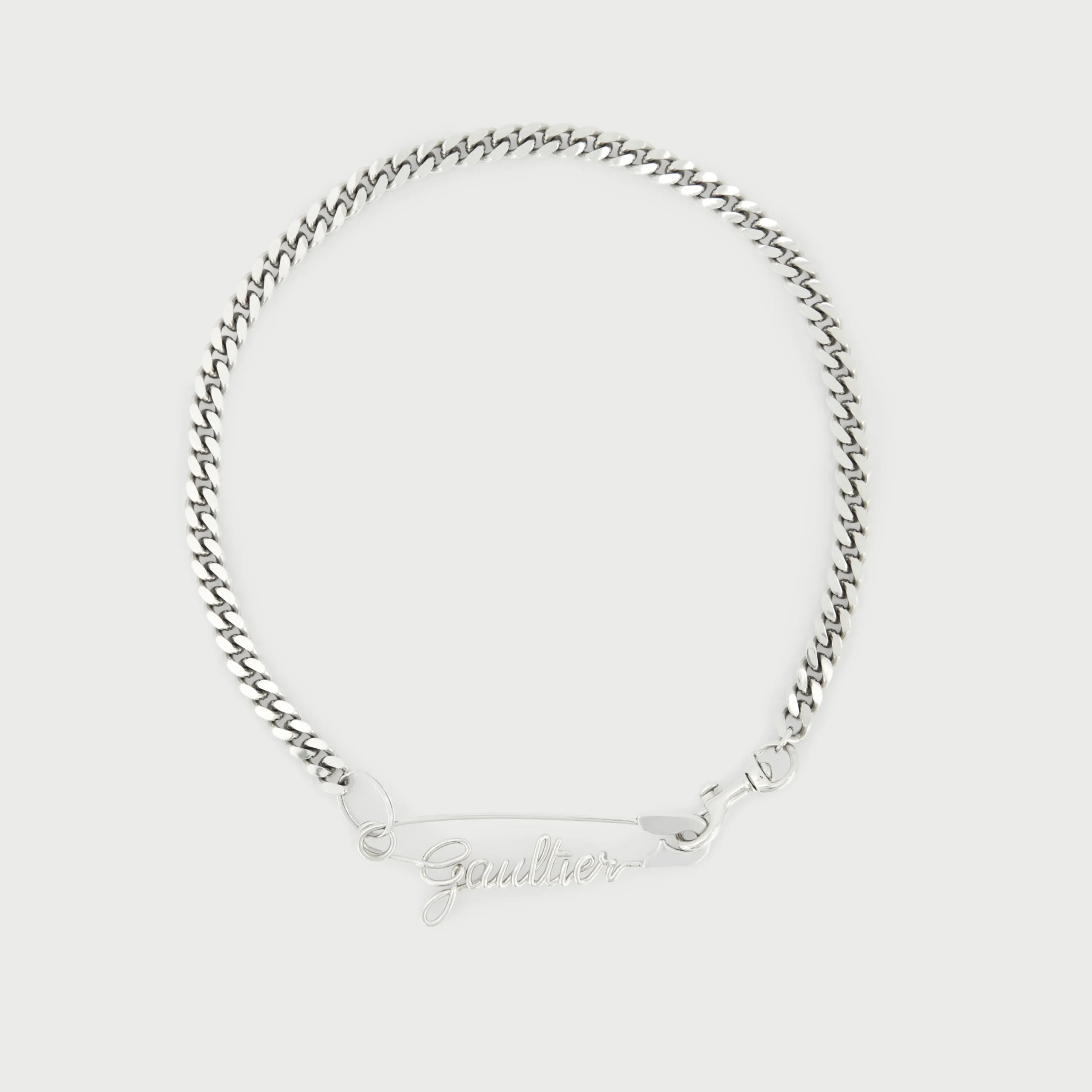 The Silver-Tone Gaultier Safety Pin Necklace