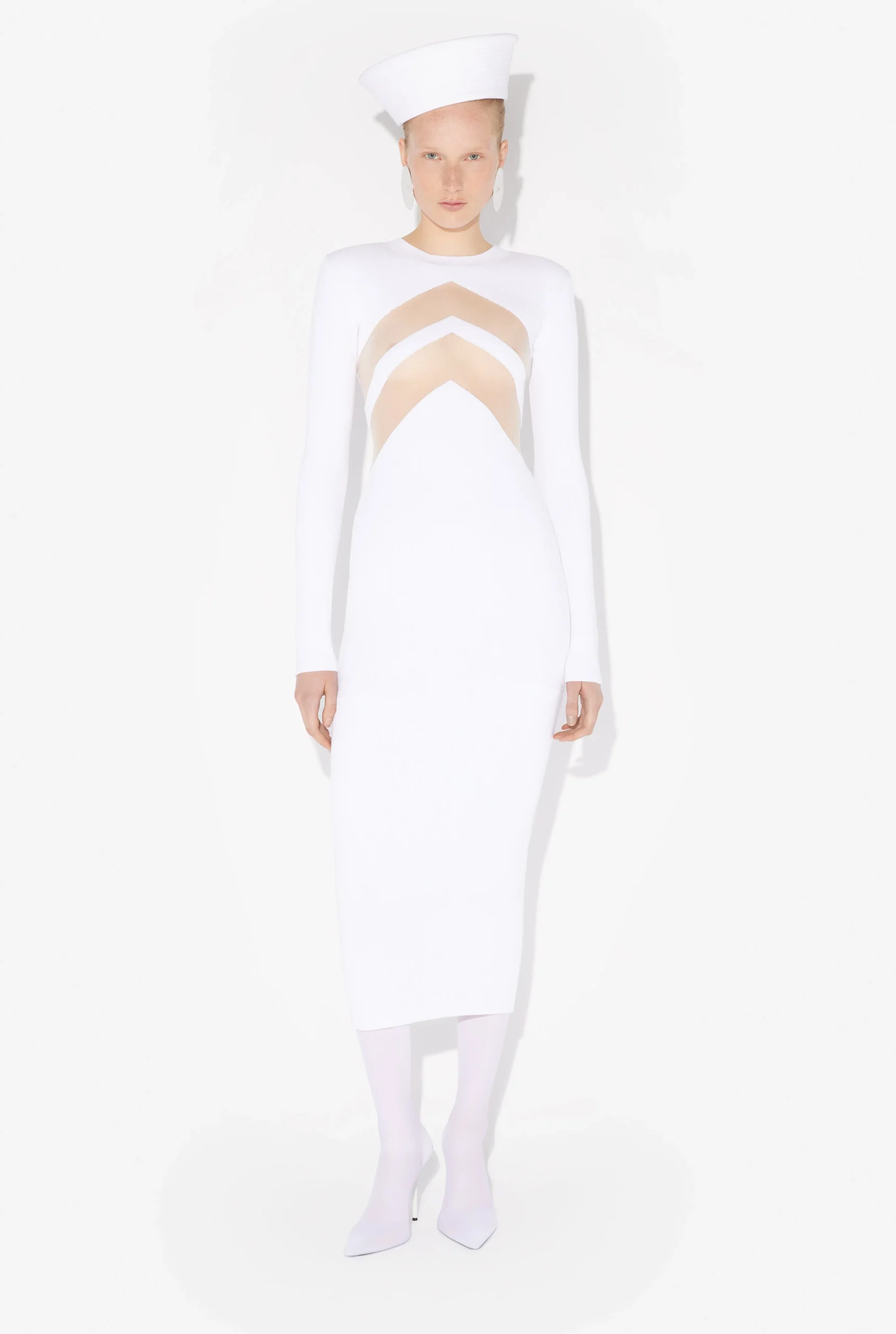 The White Dress with Chevrons